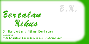 bertalan mikus business card